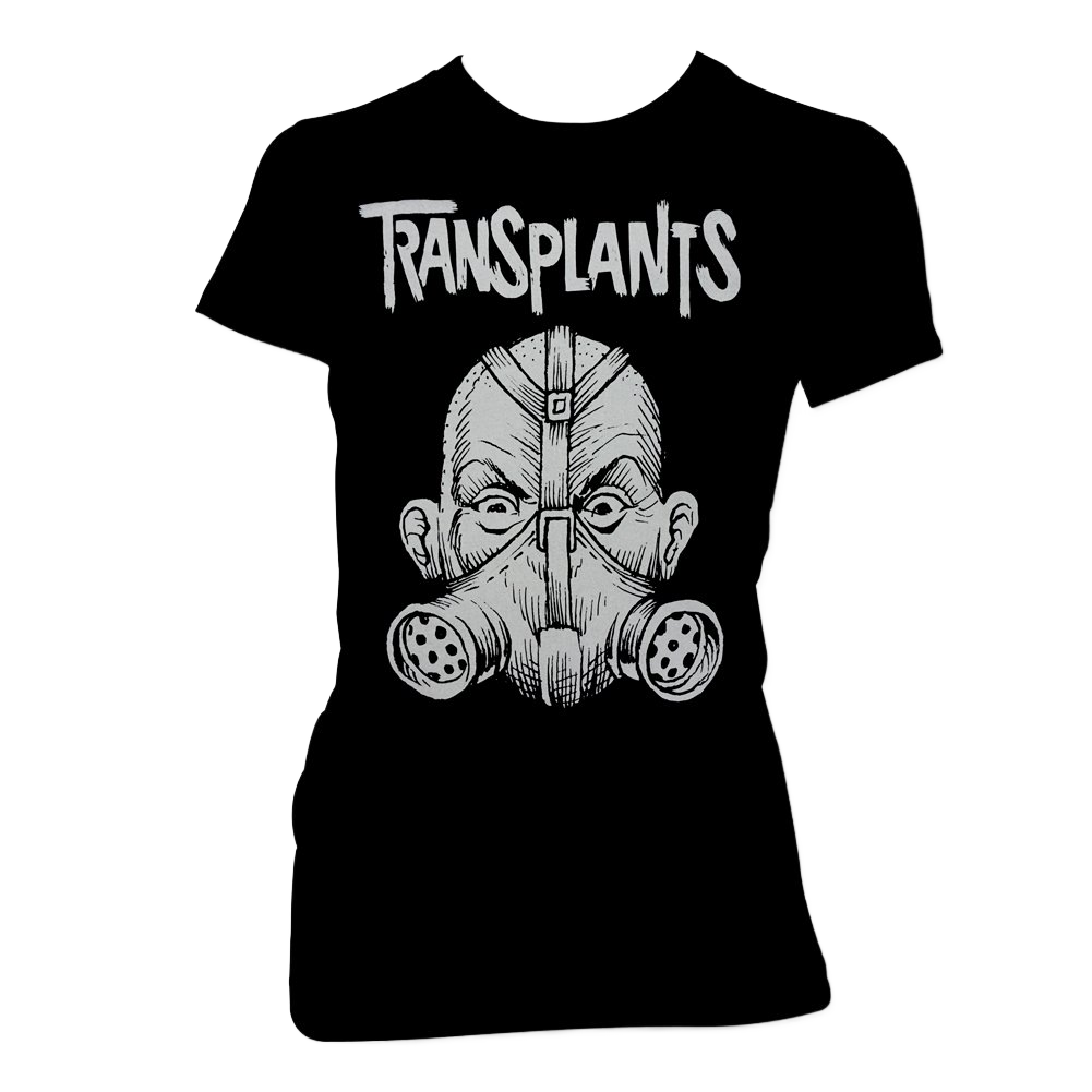 transplants-gas-mask-t-shirt-damen-schwarz-baumwolle image 1