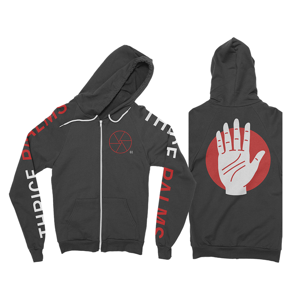 thrice-palms-zip-up-hoodie-kapuzenjacke-schwarz image 1