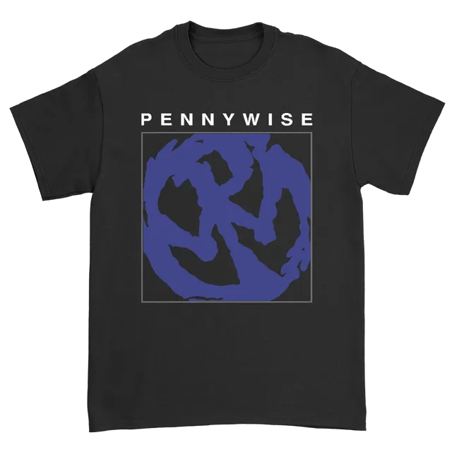 pennywise-blue-logo-t-shirt-schwarz-baumwolle-punk image 1