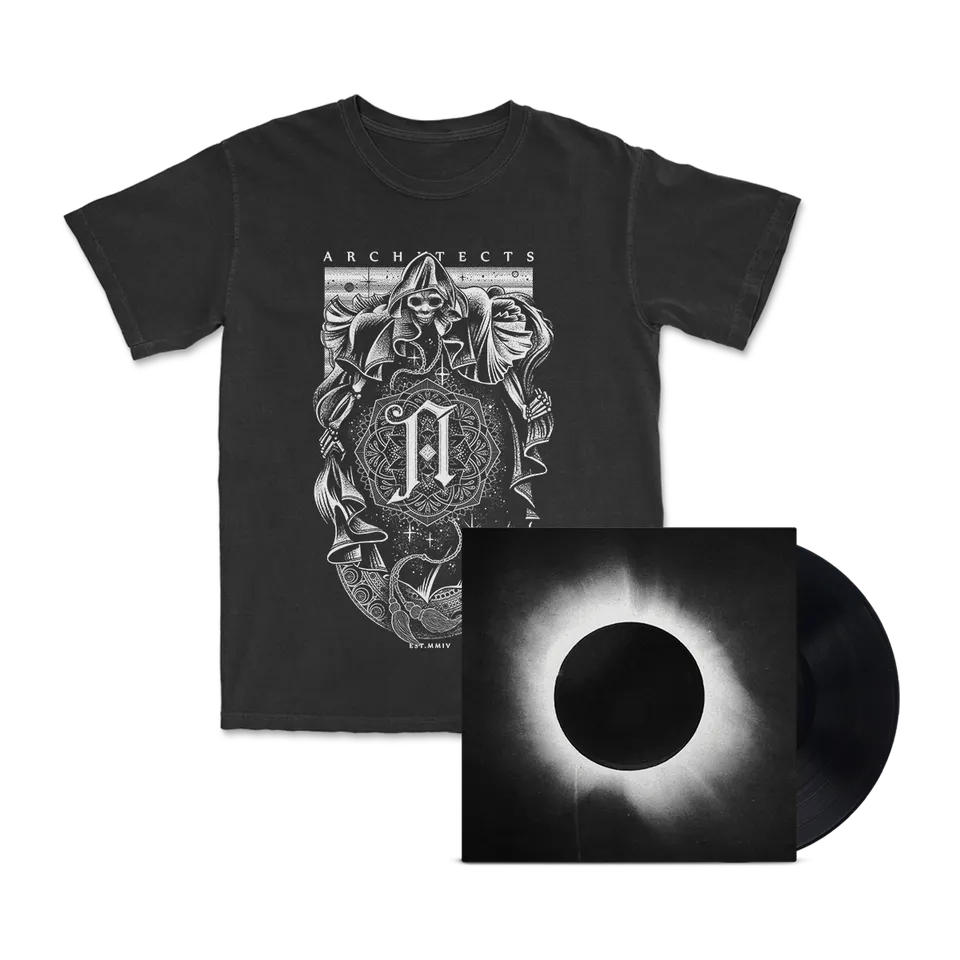 architects-all-our-gods-lp-reaper-t-shirt-bundle-black image 1