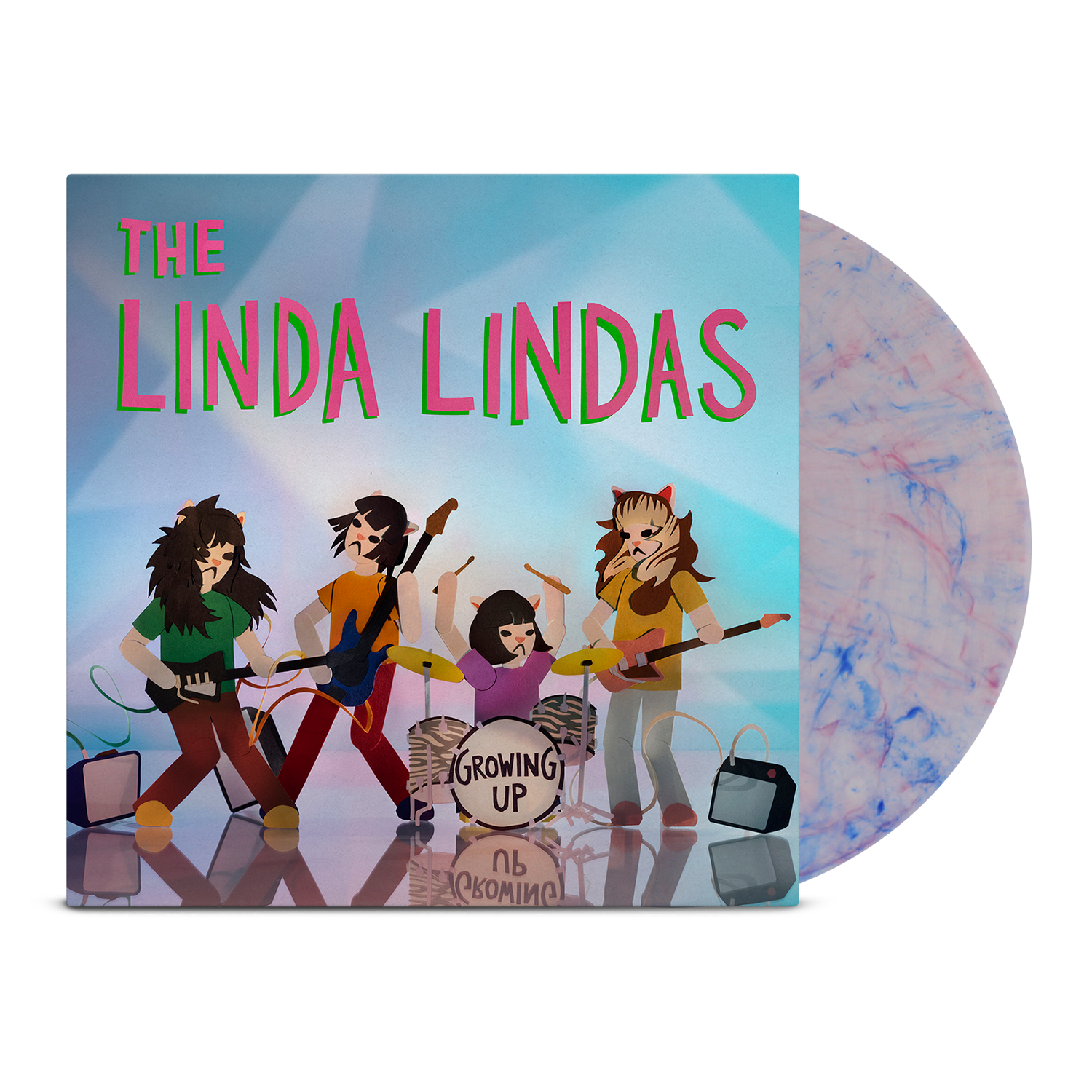 the-linda-lindas-growing-up-lp-vinyl-clear-blue-pink image 1