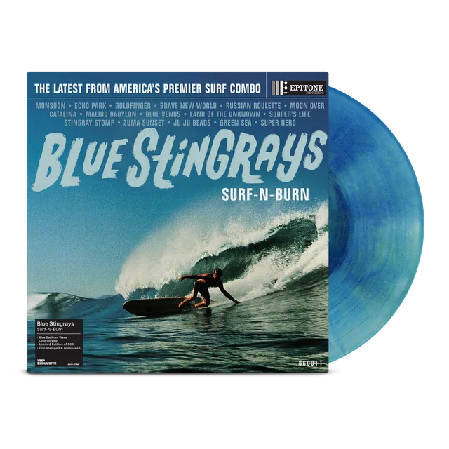 blue-stingrays-surf-n-burn-lp-vinyl-blue-seafoam-wave image 1