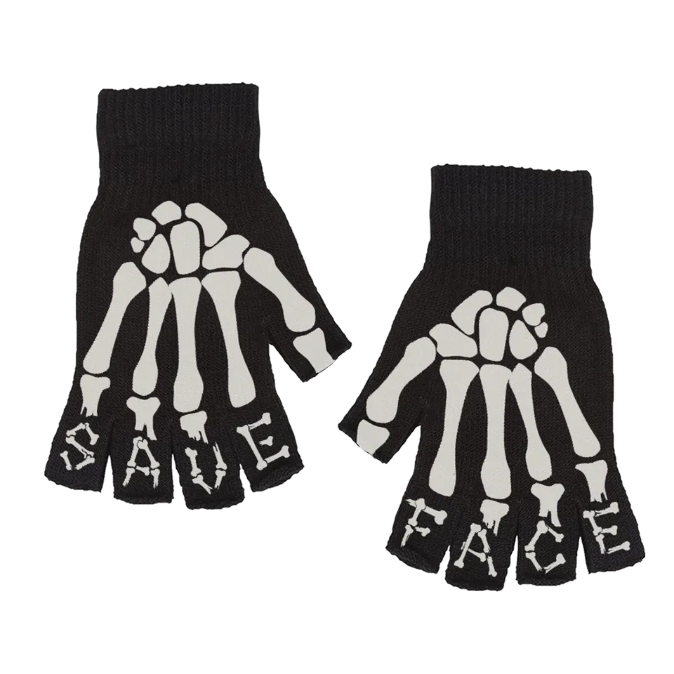 save-face-skeleton-fingerless-gloves-handschuhe-schwarz image 1
