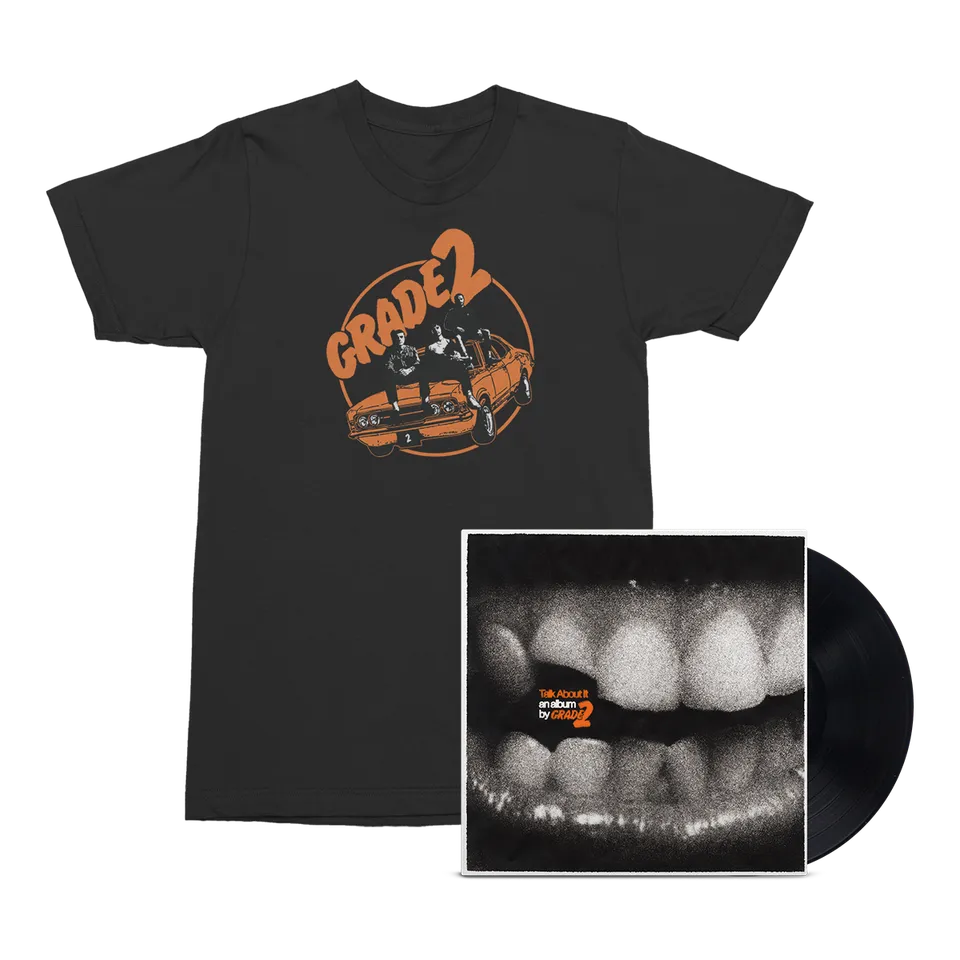 grade-2-talk-about-it-lp-schwarz-car-t-shirt-bundle image 1