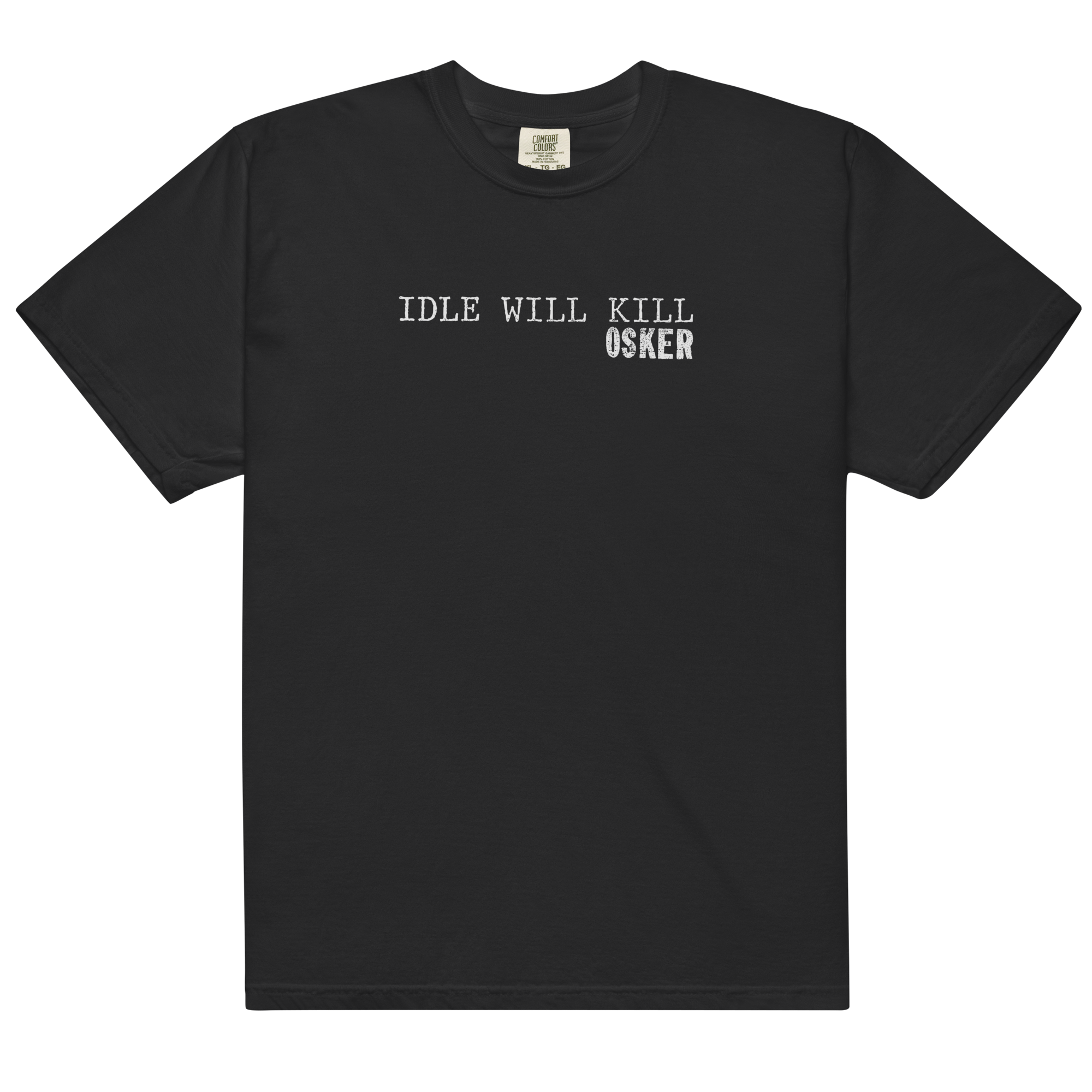idle-will-kill-t-shirt-schwarz-100-baumwolle-cover-print image 1