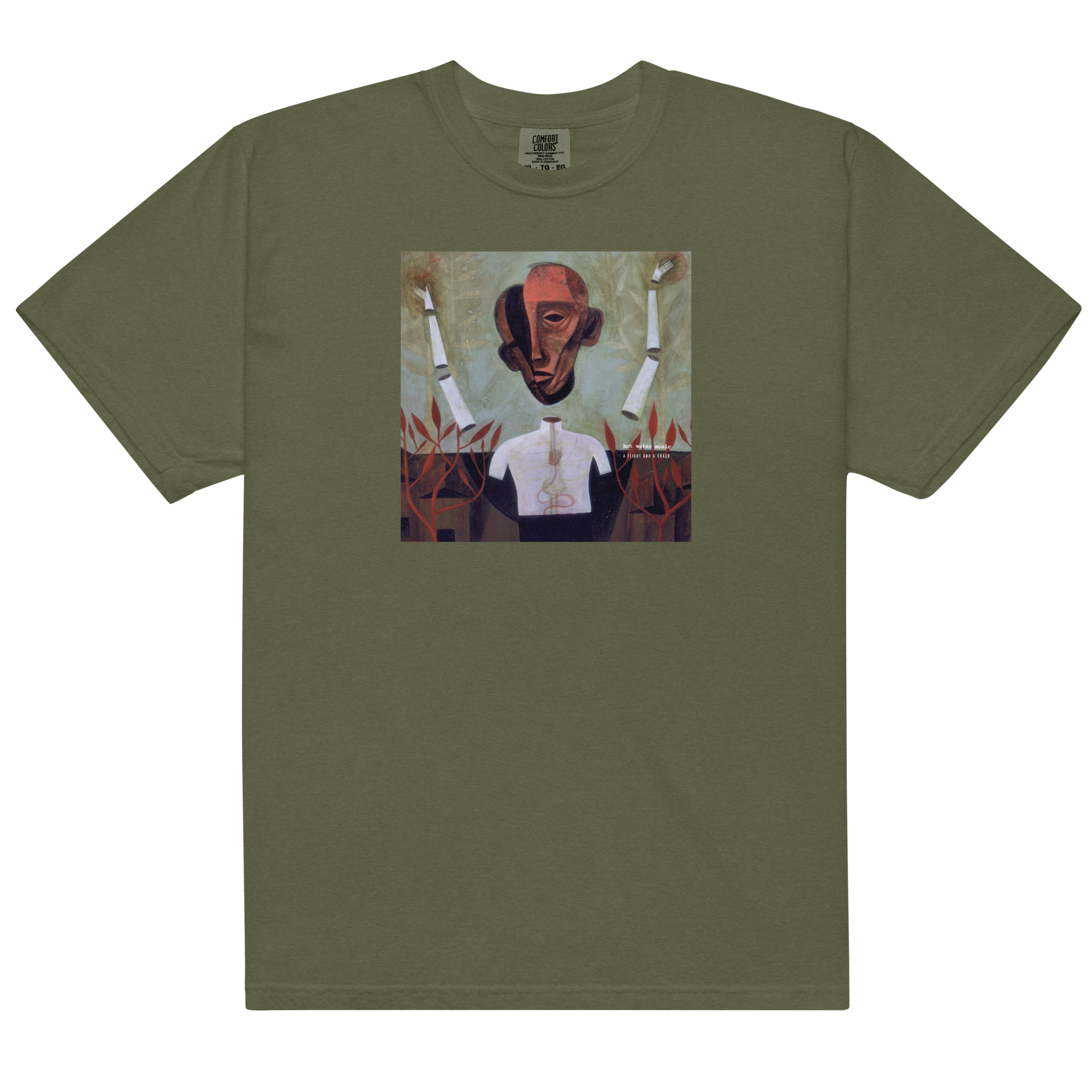 a-fight-and-a-crash-t-shirt-hemp-green-baumwolle image 1