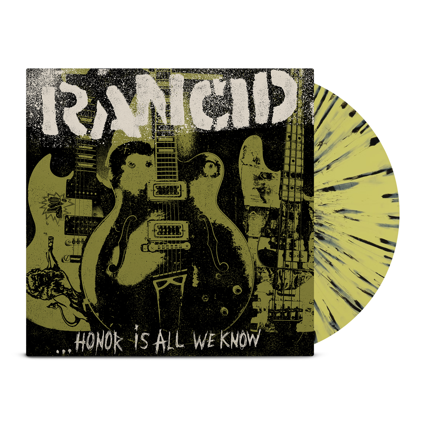 rancid-honor-is-all-we-know-lp-vinyl-yellow-splatter-punk-12-inch image 1