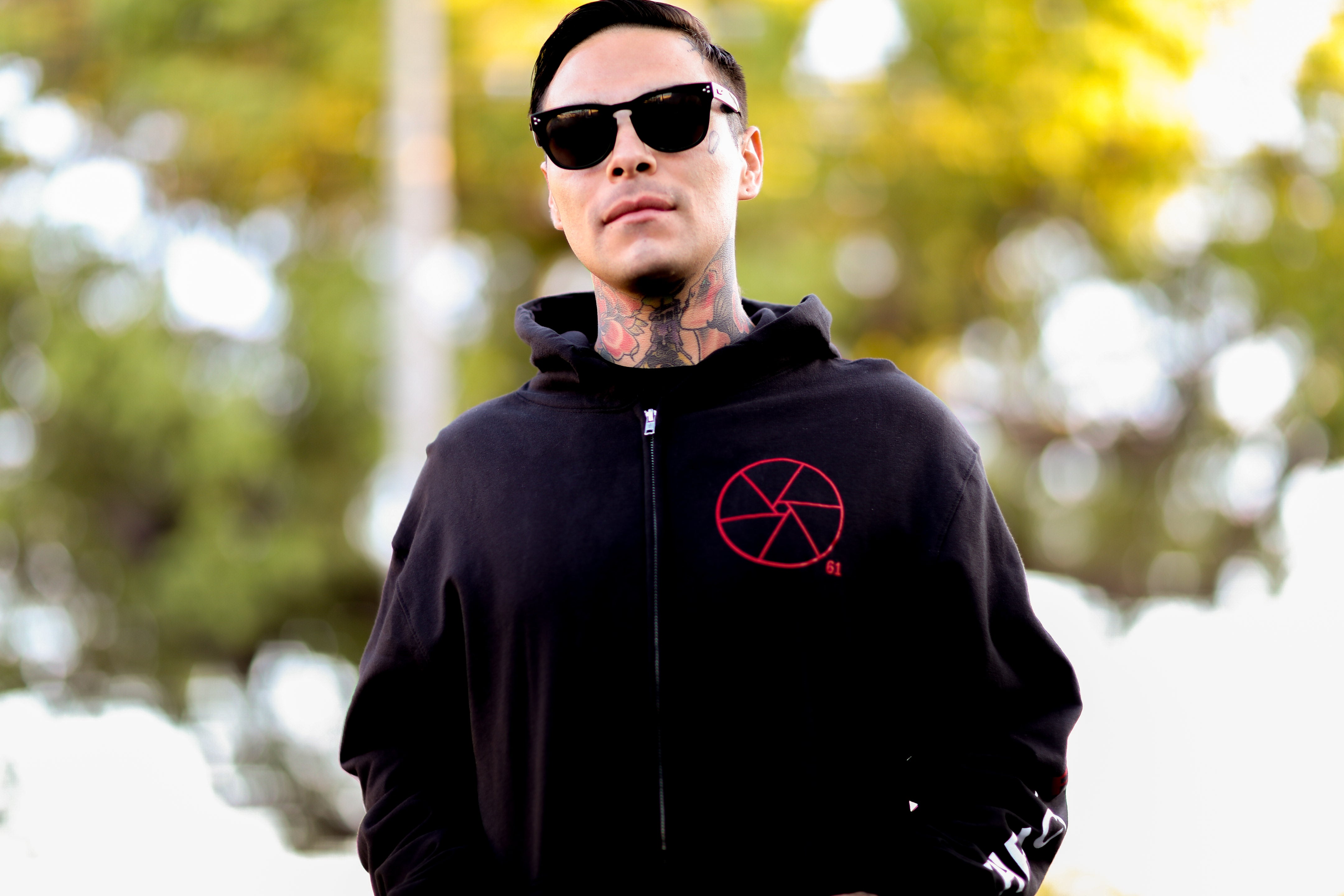 thrice-palms-zip-up-hoodie-kapuzenjacke-schwarz image 2