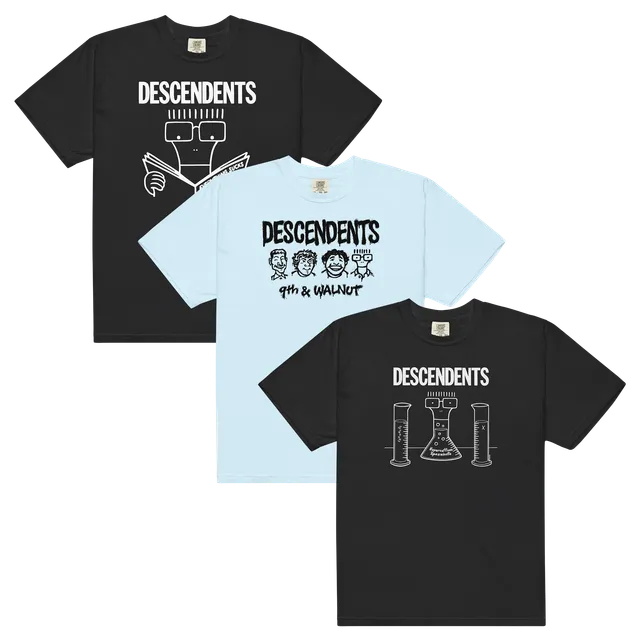descendents-t-shirt-bundle-3er-set-schwarz-hellblau image 1