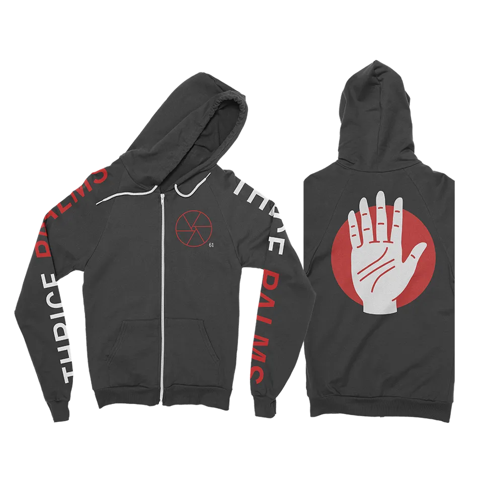 thrice-palms-zip-up-hoodie-kapuzenjacke-schwarz image 1
