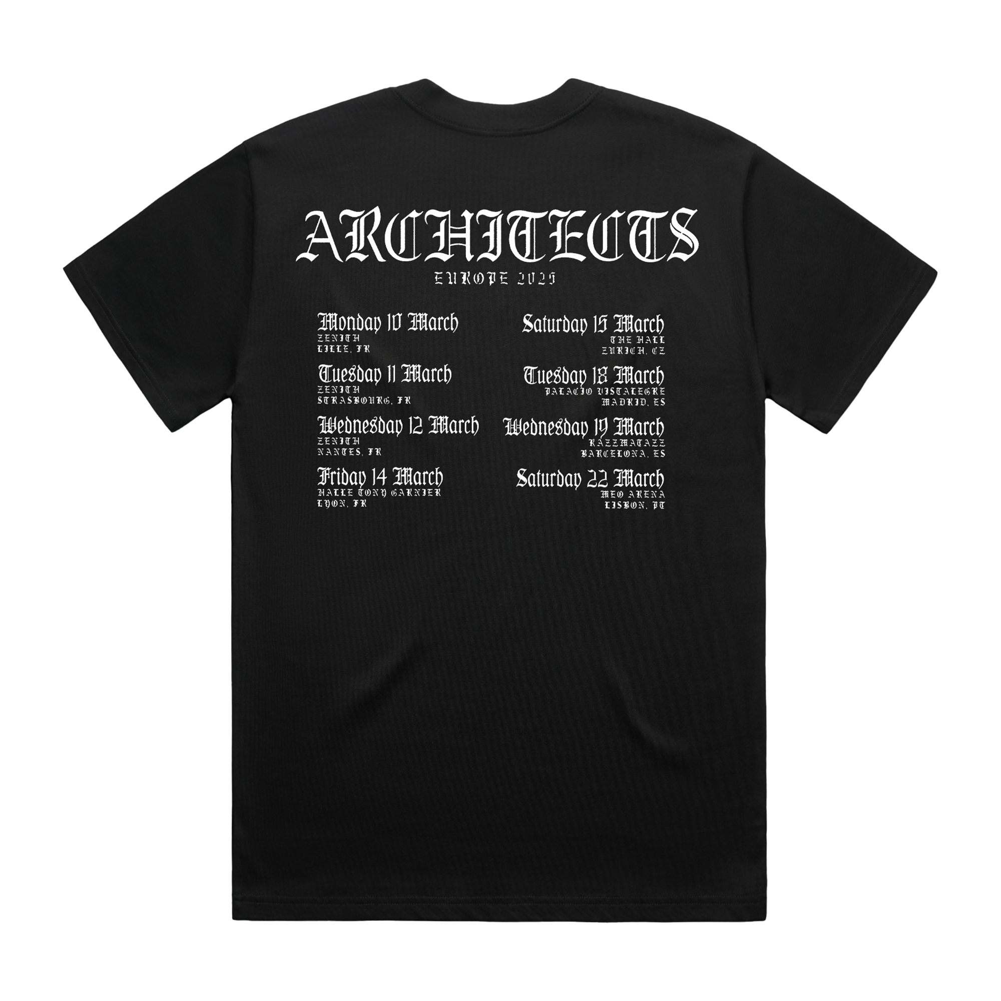 architects-flaming-a-2025-eu-tour-t-shirt-schwarz image 2