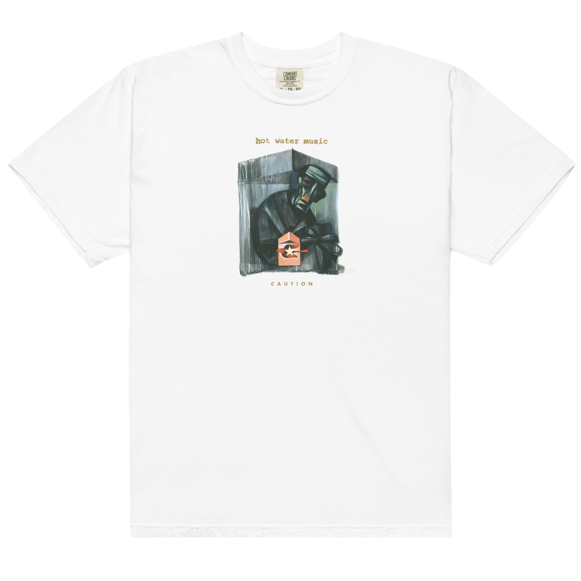 hot-water-music-caution-t-shirt-wei-baumwolle image 1
