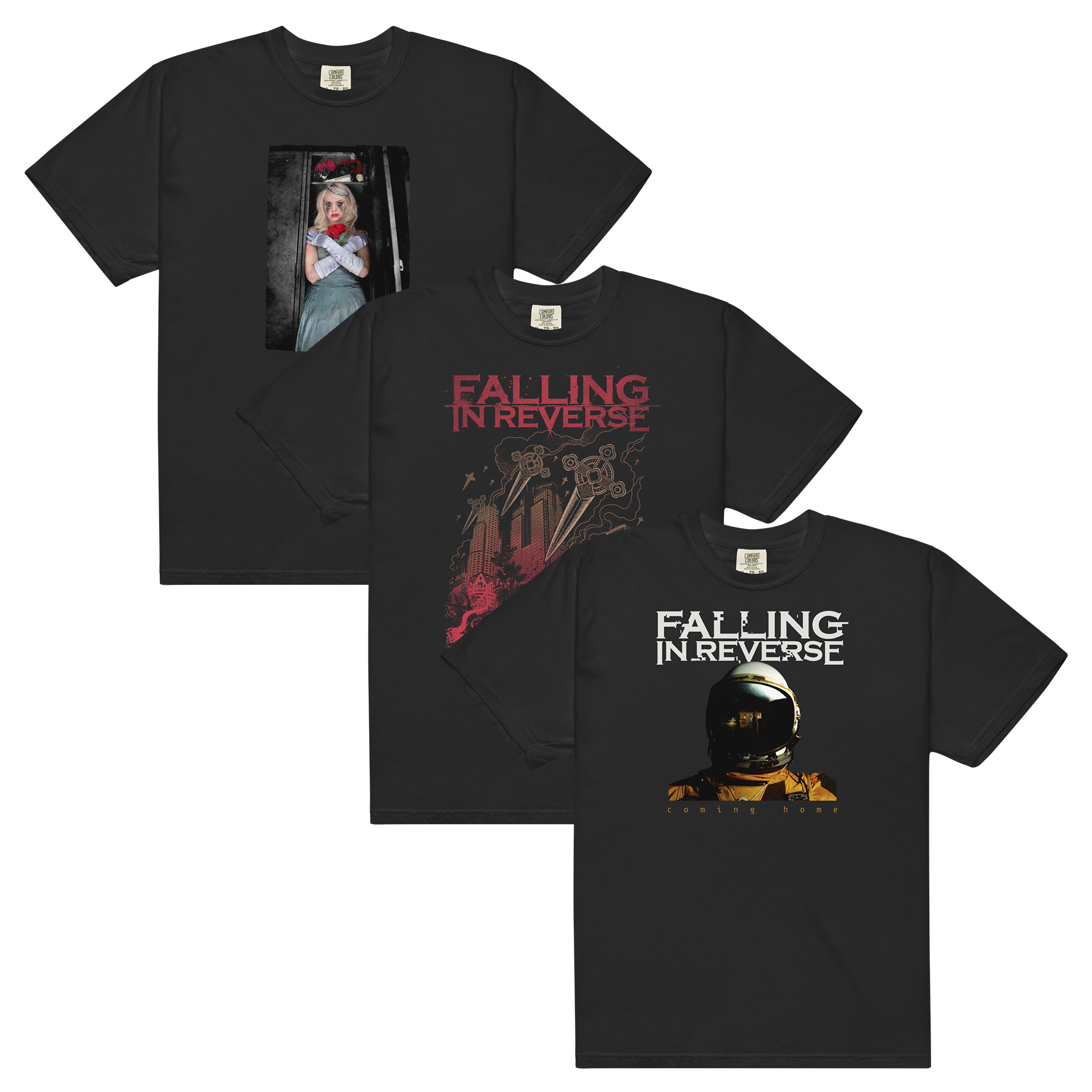 falling-in-reverse-t-shirt-bundle-schwarz-3er-set-baumwolle image 1