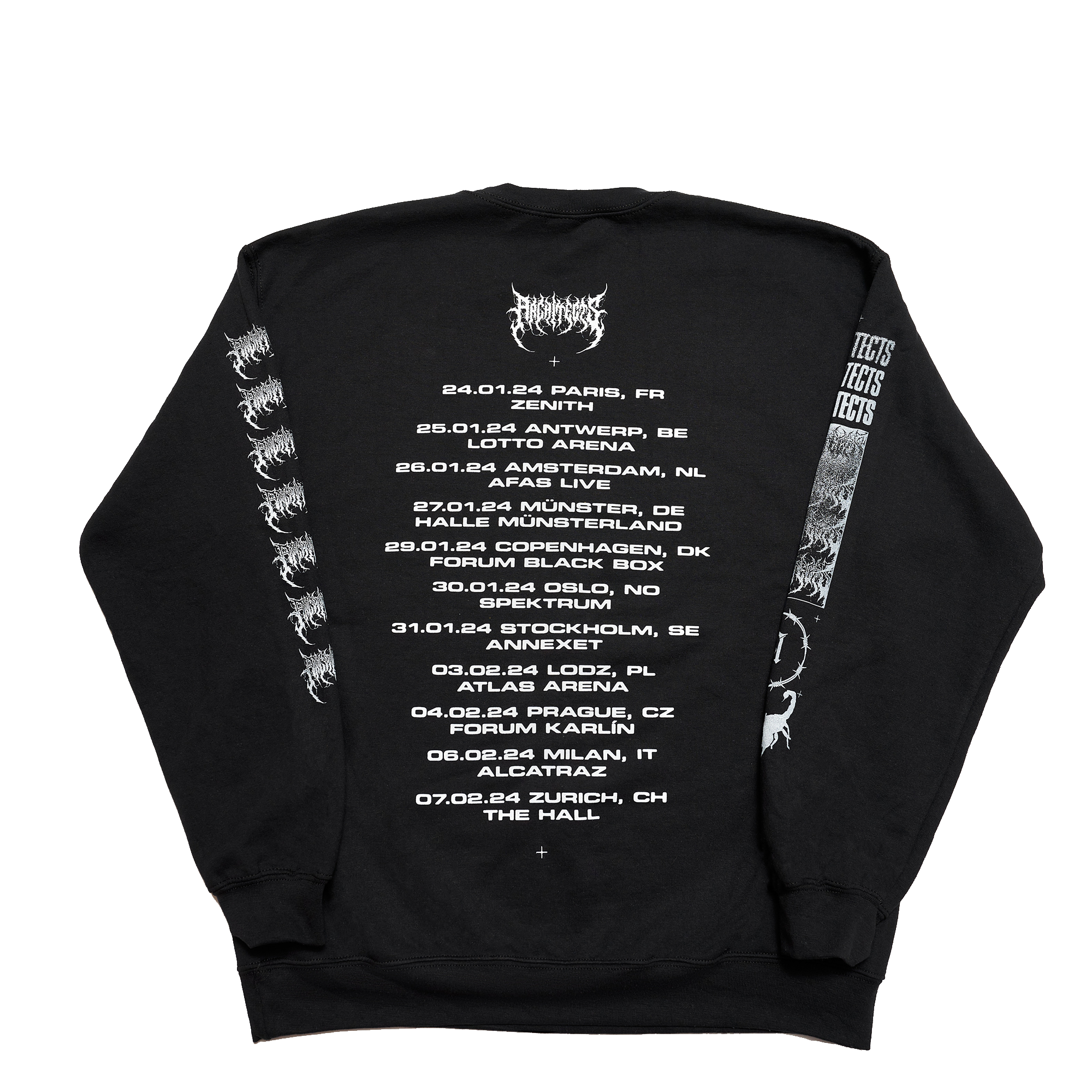 architects-scorpion-eu-2024-tour-black-crewneck image 2