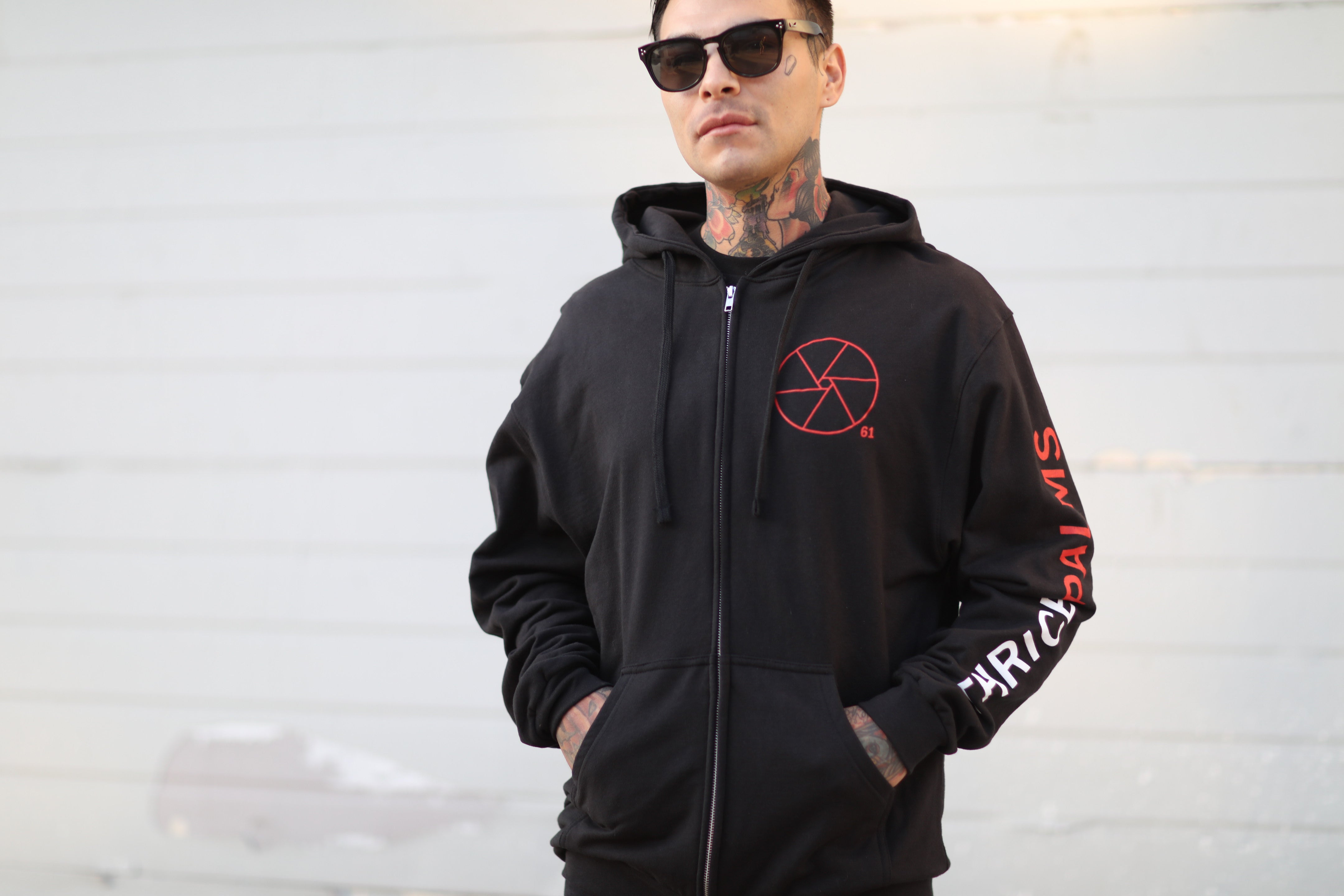 thrice-palms-zip-up-hoodie-kapuzenjacke-schwarz image 5