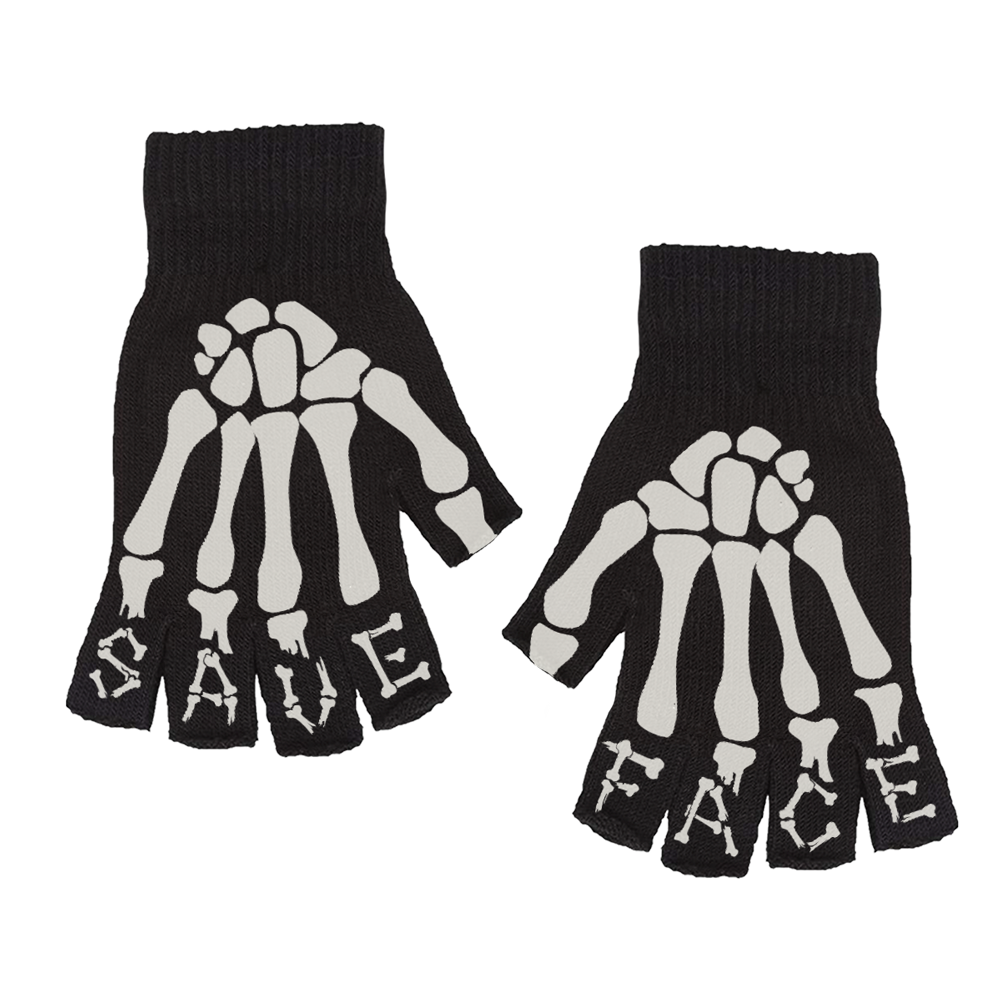 save-face-skeleton-fingerless-gloves-handschuhe-schwarz image 1