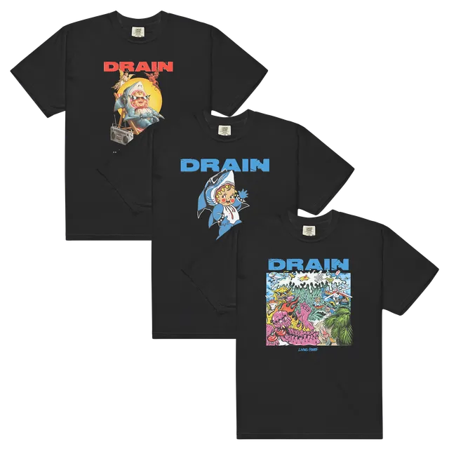drain-t-shirt-bundle-3er-set-schwarz-baumwolle-hardcore image 1