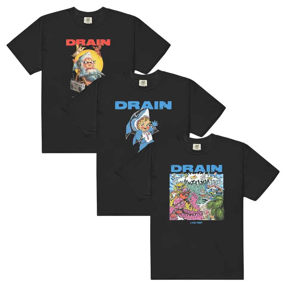 drain-t-shirt-bundle-3er-set-schwarz-baumwolle-hardcore image 1