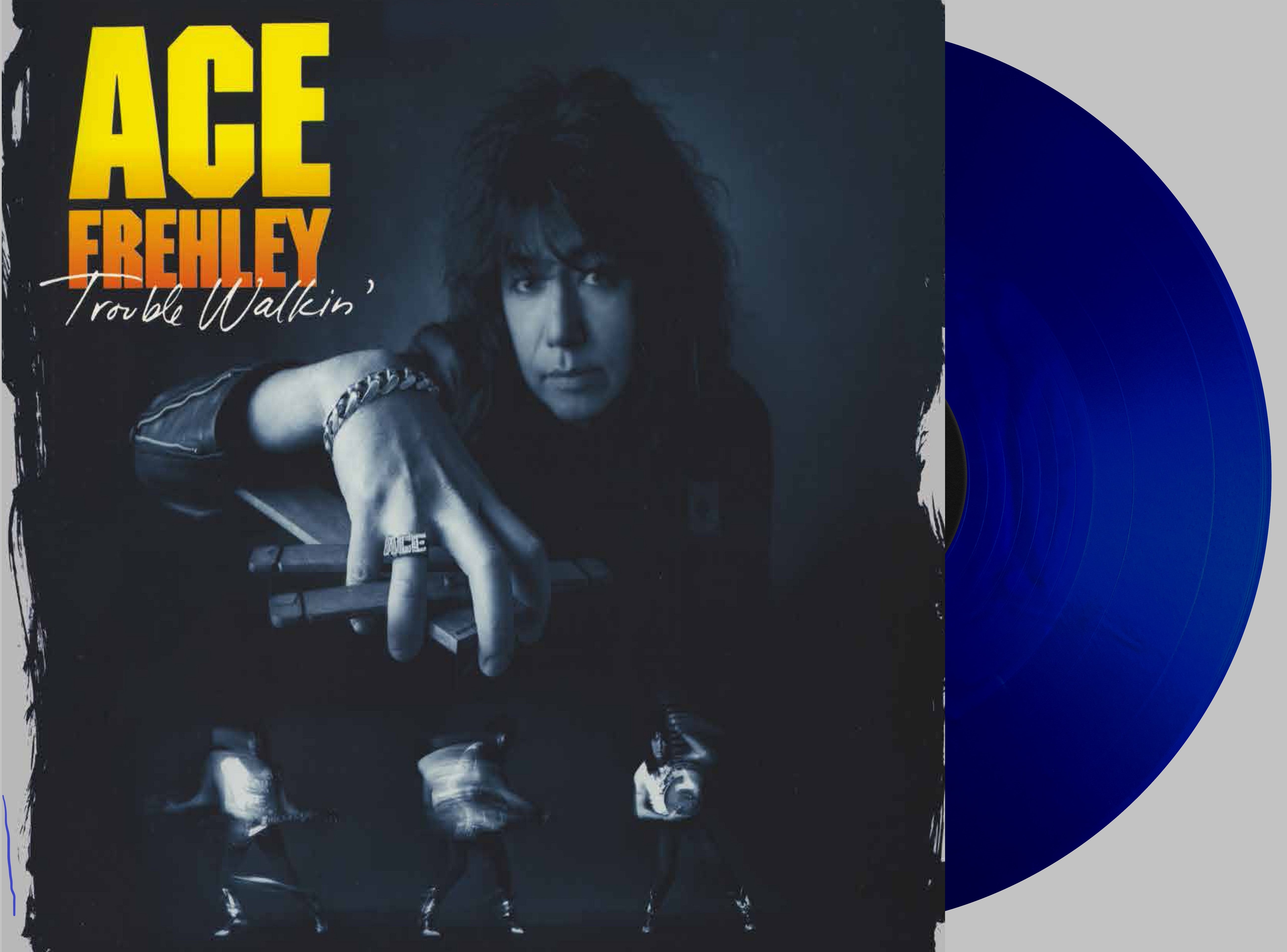 friday-music-hard-rock-ace-frehley-trouble-walkin-schallplatte-blau-vinyl image 1