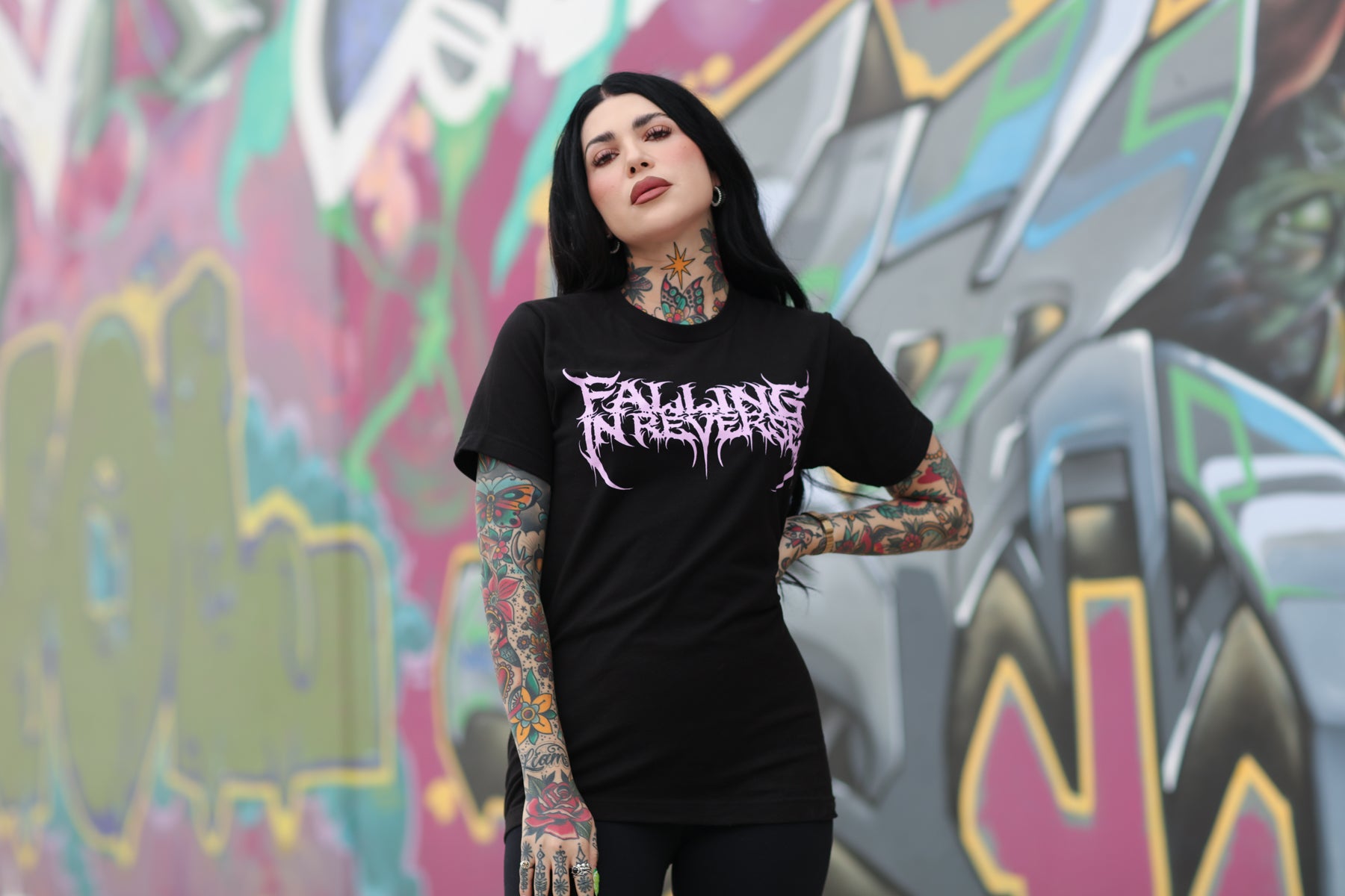 falling-in-reverse-popular-monster-text-tee-shirt-schwarz image 2